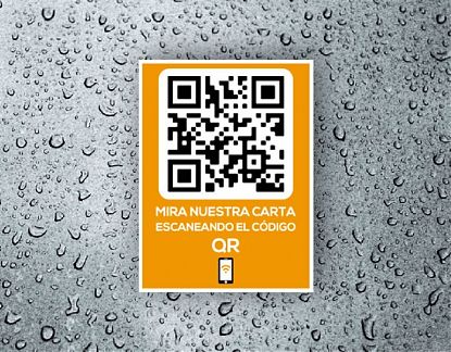  Vinilo adhesivo personalizado código QR para la carta de restaurantes, bares, heladerías y cafeterías 07017