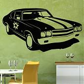 Vinilos Pared tres coches clásicos