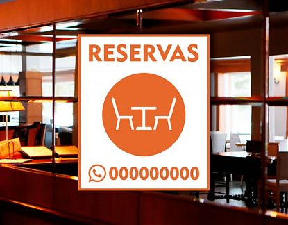  Vinilo adhesivo personalizado RESERVAS especial restaurantes 07078