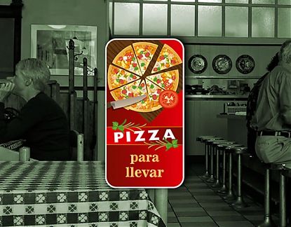  Vinilo decorativo para pizzerias, bares, panaderías y restaurantes PIZZA PARA LLEVAR  06909