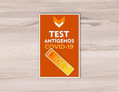  Vinilo decorativo test de autodiagnóstico de la Covid-19 - Pegatina Test de antígenos para farmacias 07836