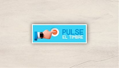  PULSE EL TIMBRE - Pegatina impresa sobre vinilo adhesivo 08518