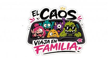 Pegatina El Caos Viaja en Familia | Vinilo Impreso Troquelado para Luneta Trasera 09996