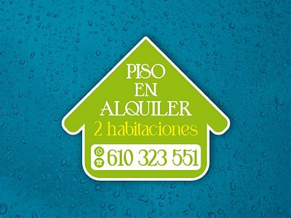  Cartel editable para publicitar PISO DE ALQUILER - Vinilo adhesivo personalizado PISO EN ALQUILER 07620