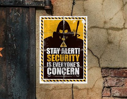  Murales de pared a medida Stay Alert! Security is everyone's concern, murales decorativos de pared, tienda de murales decorativos 05871