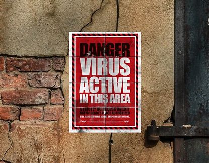  Mural impreso sobre vinilo adhesivo Danger Virus Active, murales decorativos a medida, murales decorativos adhesivos 05865