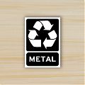  Adhesivo pegatinas de reciclaje de residuos METAL - Signo de reciclaje pegatinas para RESIDUOS DE METAL 08105