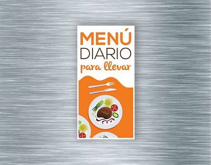  Cartel impreso sobre vinilo adhesivo  MENÚ DIARIO PARA LLEVAR - Vinilo adhesivo para restaurantes, bares y negocios de hostelería 07372