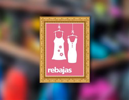  Vinilo decorativo para campañas de rebajas tiendas de ropa, moda y complementos 07033