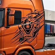 Vinilo Scania V8 | Vinilo de Corte para Camión | Diseño Deportivo 010003