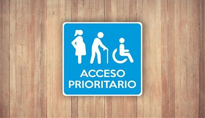  Vinilo adhesivo ACCESO PRIORITARIO para mujeres embarazadas, ancianos y personas con movilidad reducida 08368