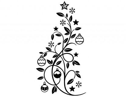  Vinilo decorativo navideño con adorno floral - vinilos adhesivos para decoración de navidad - vinilos paredes y escaparates tiendas 07505