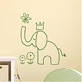  Vinilo decorativo infantil de pared El elefante - vinilos habitación bebé animales 05846
