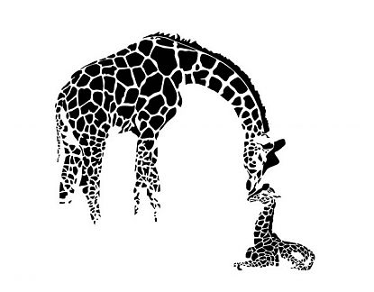  Decoración con vinilos de animañes exóticos y salvajes Las dos jirafas 03568
