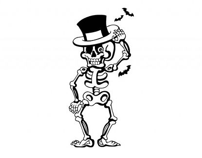  Vinilo adhesivo Halloween Esqueleto con sombrero 05433