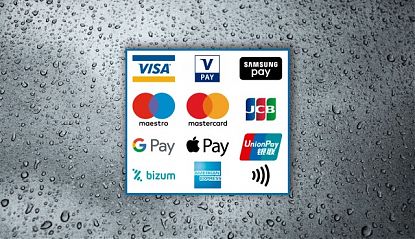 Vinilo adhesivo/cartel/pegatina: Visa, American Express, Visa Pay, Google Pay, Apple Pay, Maestro, Mastercard, Samsung Pay, JCB, Union Pay 08373