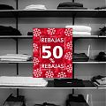 Vinilo Adhesivo Rectangular “Rebajas de Invierno y Navidad” – Promociones a Todo Color para Escaparates y Cristales de Tiendas 09236