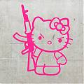 Pegatina de Vinilo Hello Kitty AK 47 - vinilos decorativos gamer, vinilos decorativos habitación juvenil, vinilos decorativos juveniles 02929