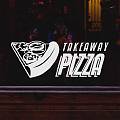  Vinilo decorativo especial negocios de hostelería PIZZA TAKEAWAY (pizza para llevar) 06463
