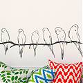  Vinilo de pared con pájaros descansando en una rama - vinilos decorativos pared, vinilos decorativos animales 05054