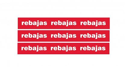  Pack 3 Vinilos Impresos REBAJAS 120x15 cm. unidad - Adhesivos Modulares para Escaparates de Tiendas 010012
