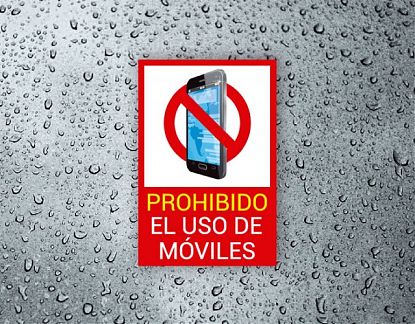  Vinilo adhesivo prohibido el uso de móviles - Pegatina autoadhesiva prohibido el uso de móviles 07285