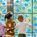  Vinilos infantiles para decorar ventanas, cristales y paredes con patrones de pájaros, nubes y flores 08069