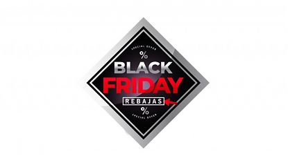  VINILO ROMBOIDAL BLACK FRIDAY REBAJAS - DISEÑO DIAMANTE PROFESIONAL PARA ESCAPARATES COMERCIALES 010053