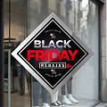  VINILO ROMBOIDAL BLACK FRIDAY REBAJAS - DISEÑO DIAMANTE PROFESIONAL PARA ESCAPARATES COMERCIALES 010053