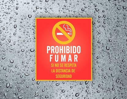  PROHIBIDO FUMAR- Vinilo adhesivo prevención contagio del coronavirus 07209