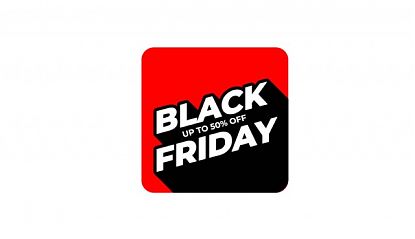  Vinilo adhesivo Black Friday personalizado para escaparates - Pegatina de ofertas hasta 50% configurable para todo tipo de tiendas en España 09962