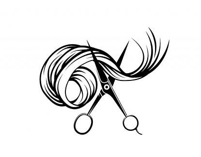 Decoración de peluquerías con vinilos adhesivos Mechón de pelo con tijeras,vinilos para peluquería y estética, vinilos decorativos peluqueria 05964