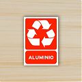  Signo de reciclaje adhesivo etiqueta de vinilo adhesivo para latas, envases y residuos de aluminio - SEÑAL RECICLAJE ALUMINIO ADHESIVA 08111