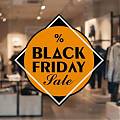  Vinilo Black Friday Sale - Adhesivo Promocional con Marco Diamante para Escaparates y Cristales 010052