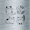  Colección de cuatro vinilos decorativos con gatos - decoración de interiores con vinilos decorativos 07434