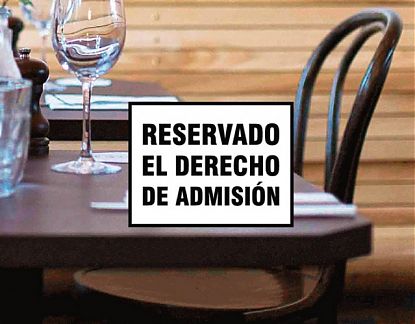  Vinilo adhesivo bares, restaurantes y negocios de hostelería Reservado el derecho de admisión 05821