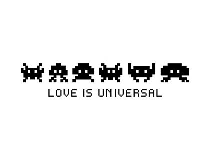  Vinilo decorativo de texto LOVE IS UNIVERSAL - vinilos decorativos gamer, vinilos decorativos videojuegos, vinilos decorativos arcade 06587