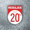  Cartel impreso personalizado sobre vinilo adhesivo pra campañas de REBAJAS en escaparates 07966