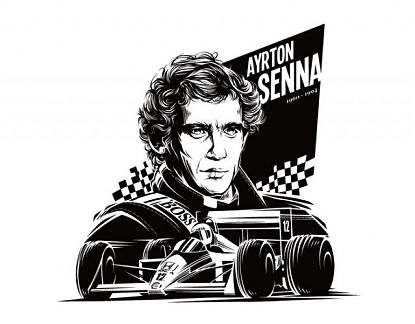  Vinilo decorativo Ayrton Senna - Vinilos decorativos coches, F1, deportivos 07179