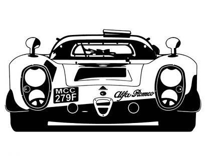  Adhesivo de vinilo coches de carreras clásicos Alfa Romeo 05002