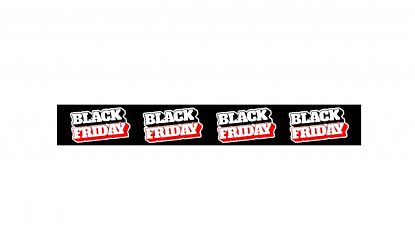  Vinilo  Black Friday Blanco y Rojo - Tira Adhesiva Modular Empalmable para Escaparates 2026 010014