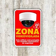 Cartel adhesivo cámaras vigilancia - Cartel videovigilancia pequeño - Pegatinas disuasivas para alarma y cámaras de seguridad del hogar  08360