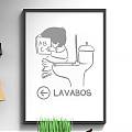  Vinilo Señalización Baños Hostelería - Resistente a Limpieza Frecuente - Personalizable en Medidas - Envío en 48h a toda España - 04872