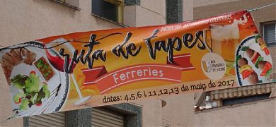 Diseño e impresión de una lona publicitaria para la Primera Ruta de Tapas de Ferreries - Tortosa