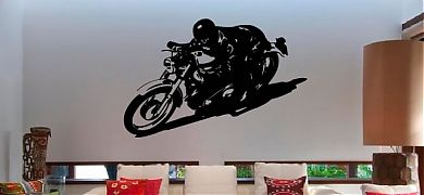 Diseños sobre  el mundo del Motociclismo en vinilo adhesivo, una original idea para decorar el hogar