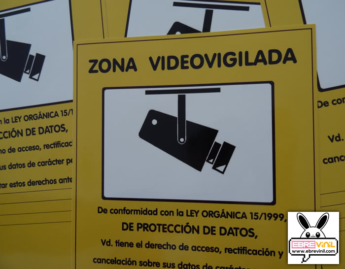 Placa Zona Videovigilada homologada
