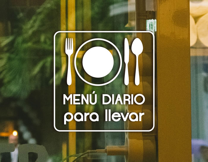 MENÚ DIARIO PARA LLEVAR - Vinilo decorativo para bares, restaurantes y cafeterías