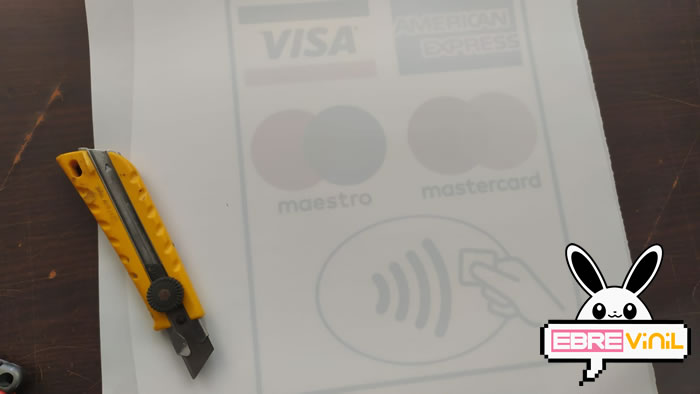 adhesivo Contactless pago tarjeta pegar en tiendas y comercios