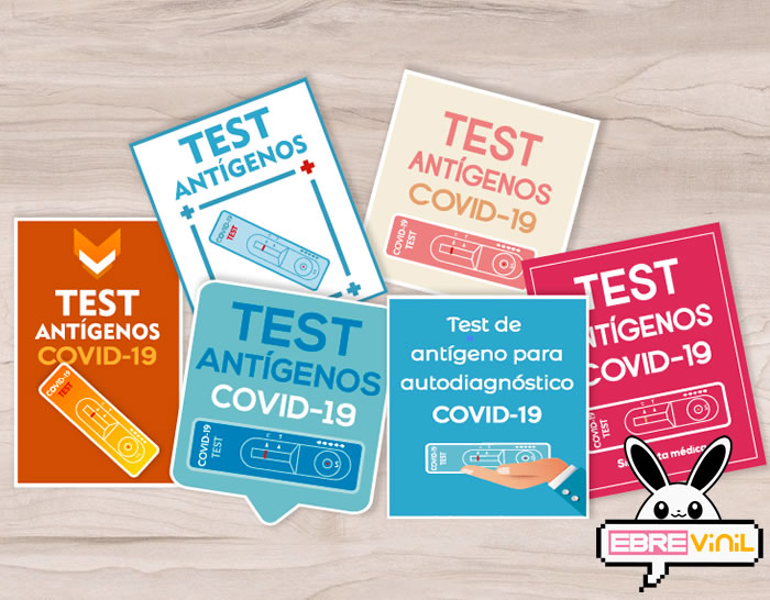 adhesivos carteles farmacias test antigenos covid-19