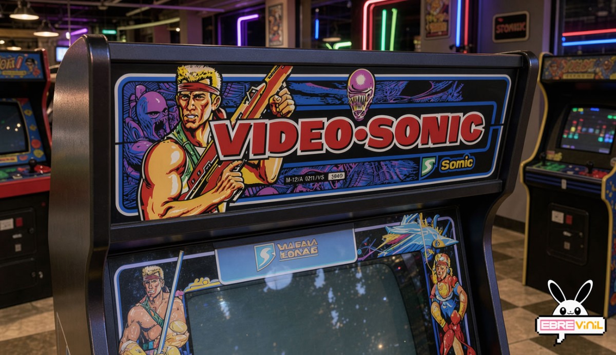 Ejemplo de colocación interior reflejada del vinilo Gryzor por la cara posterior del metacrilato de una marquesina arcade